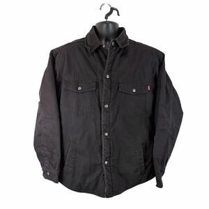 Craftsman Canvas Work Jacket Fleece Lined Size Large Black Field Utility Western